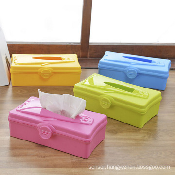 Rectangle Penguin Design Plastic Tissue Box (ZJH042)